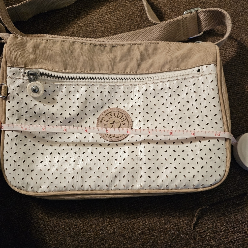 Kipling White and Beige Perforated Crossbody Bag - Picture 2 of 11